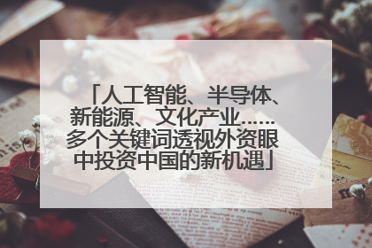 人工智能、半导体、新能源、文化产业……多个关键词透视外资眼中投资中国的新机遇